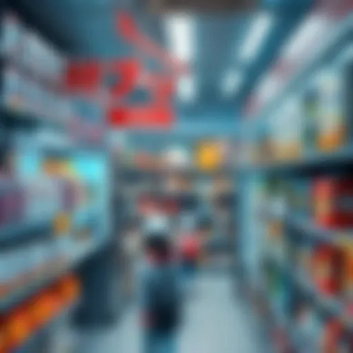 A retail store in Korea showcasing various products available on shelves, highlighting in-store stock despite online sellouts.
