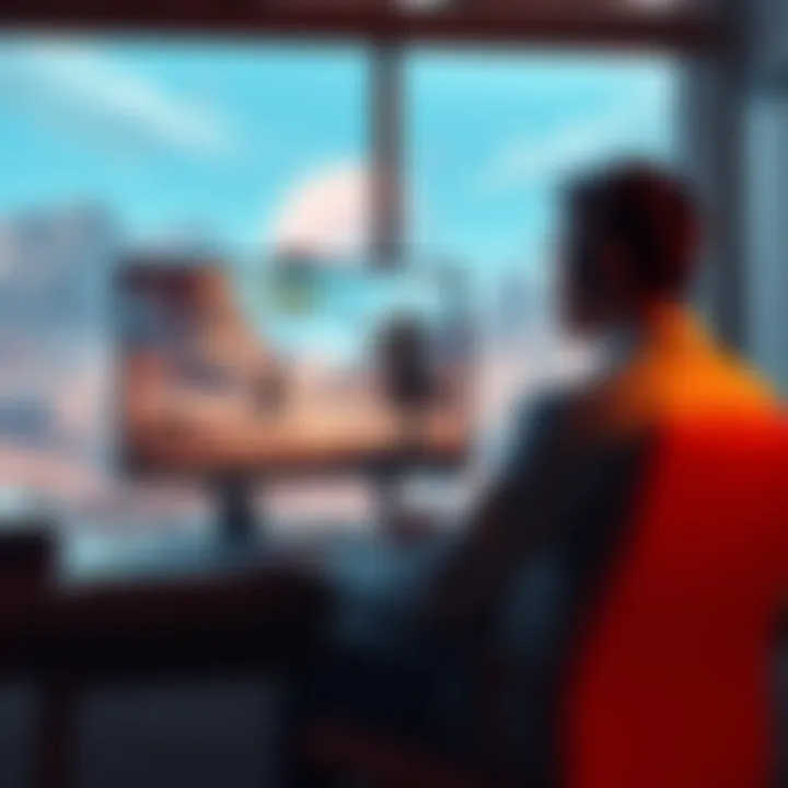 Korean streamer reviews Crimson Desert A Korean streamer sits in front of a computer, discussing the game Crimson Desert with gameplay footage visible on the screen, showcasing character swapping and world design