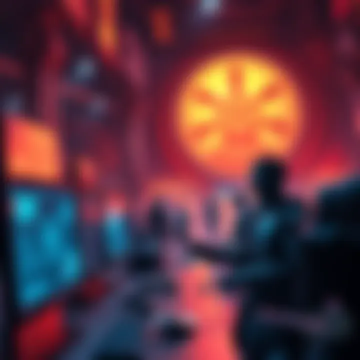 Developers working on the Knights of the Old Republic remake, showing designs and coding on computer screens.