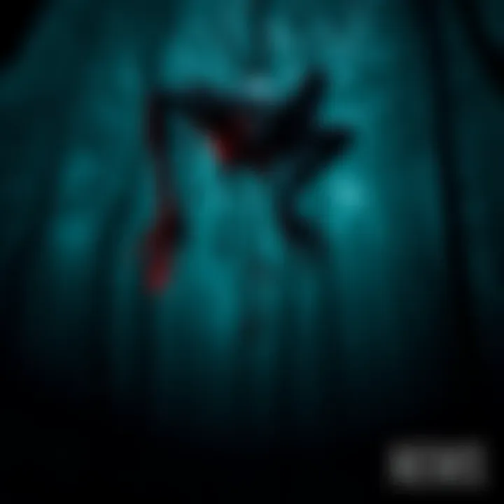 A ghostly figure of Krasue with a floating head and dangling organs in a shadowy forest setting
