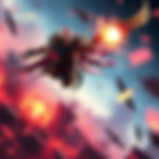 Kratos performs an impressive aerial attack surrounded by dynamic visuals and effects in a game setting.