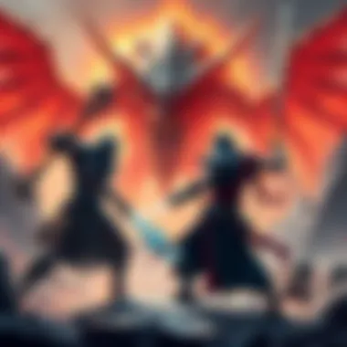 Kratos and Omni-Man face off against Draugr and a giant rock monster in an epic showdown, showcasing their strength and skill.