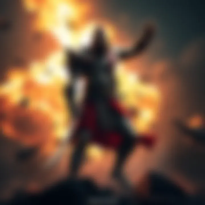 Kratos stands in a battle-ready pose, surrounded by energy and destruction, illustrating the impact of using his power.