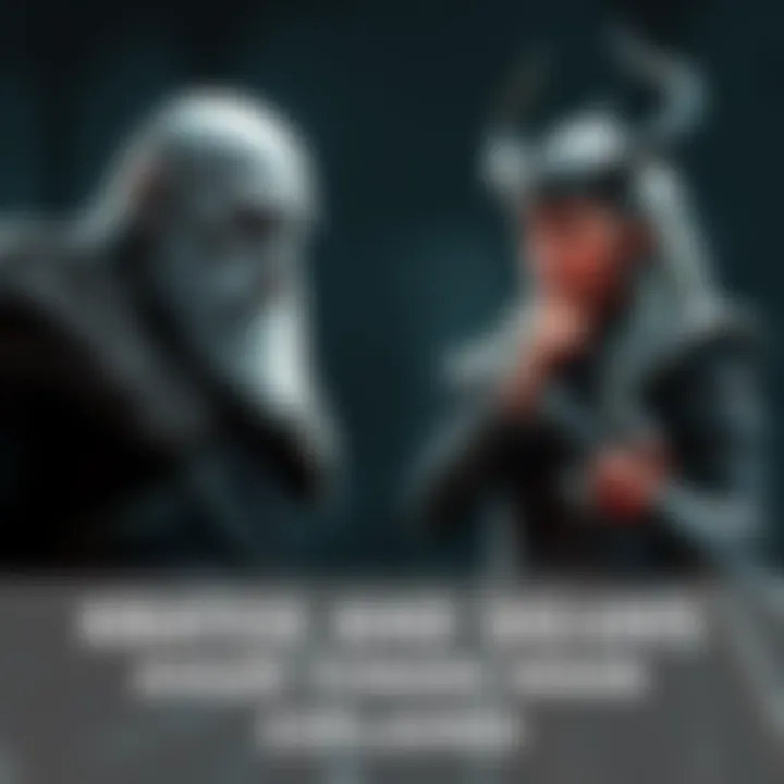 Kratos and Sigrun confronting Mimir Kratos with a fierce expression stands beside Sigrun, both looking angrily at Mimir, who appears to be on the defensive, set against a dark, tense background.