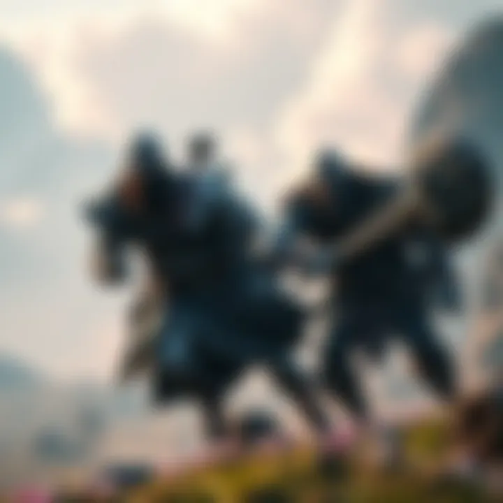 Kratos and Atreus battling enemies together in a vibrant Norse landscape