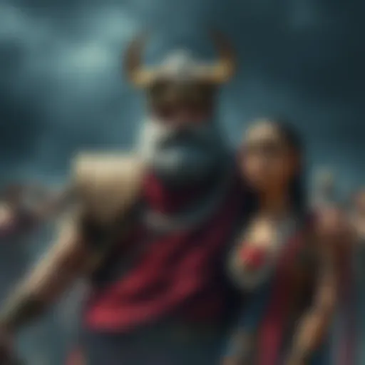 Kratos stands between Atreus and Calliope, showing contrasting expressions of sternness with Atreus and warmth with Calliope.