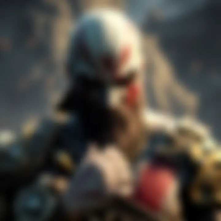 Kratos character appearing with darker skin tone in a PlayStation game scene