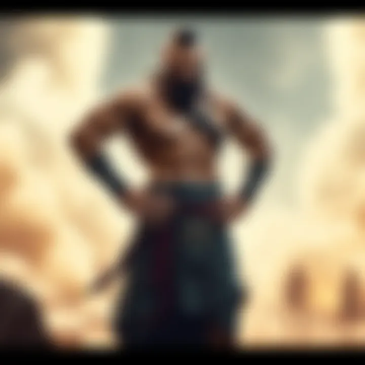 Kratos' brother showcasing his impressive muscles and strength while standing confidently, despite his past of captivity