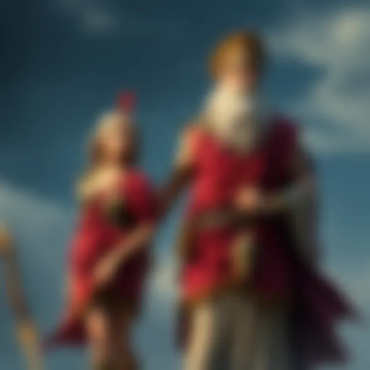 Kratos with his children Calliope and Atreus Kratos stands with Calliope and Atreus, showcasing his different parenting styles towards them.