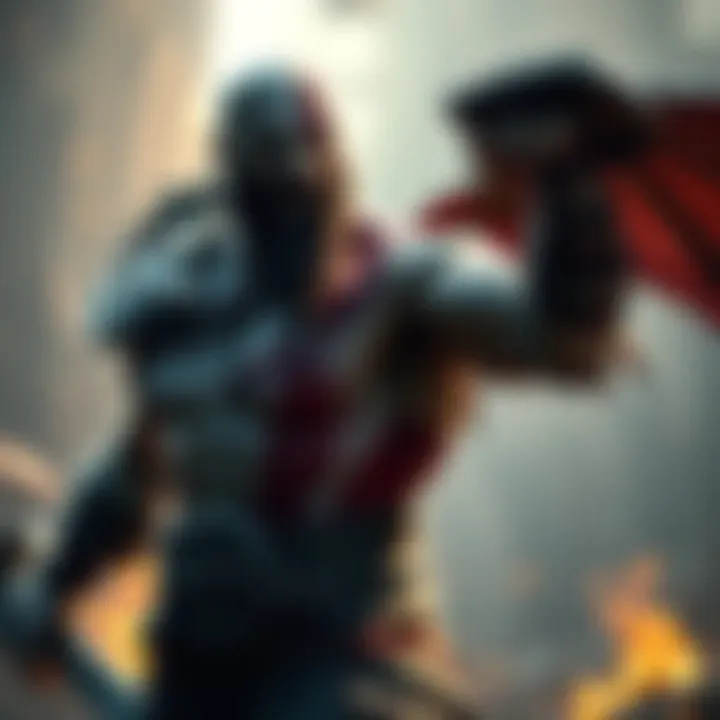 Kratos tearing off Cronos's shoulder Kratos fiercely pulling off Cronos's left shoulder in a dramatic gaming scene
