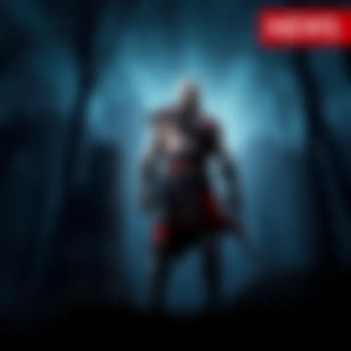 Kratos, a tall warrior with a red tattoo, stands in a shadowy forest holding a weapon, contemplating his fate without Thor's help