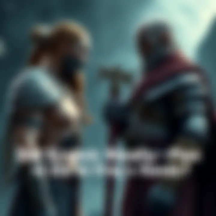 Kratos stands ready with his axe, facing Freya in a tense standoff, both characters showing determination and intensity.