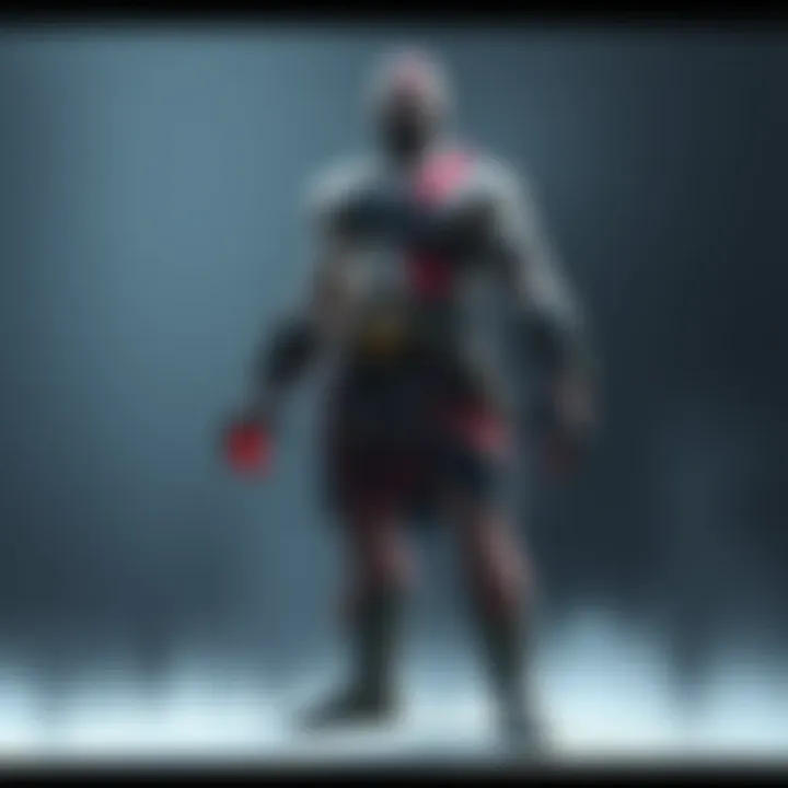 Kratos, the main character from God of War, standing confidently with his iconic armor and weapons, showcasing his powerful physique.