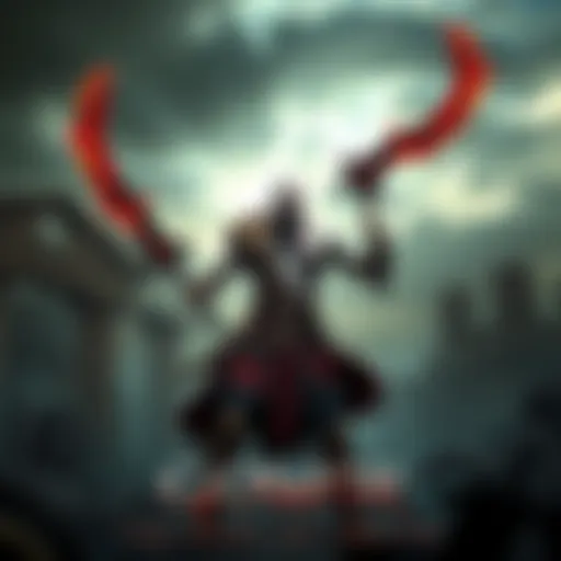 Kratos stands in a dramatic pose, wielding his iconic Blades of Chaos, with a backdrop of ancient ruins and a stormy sky, reflecting a new narrative direction.