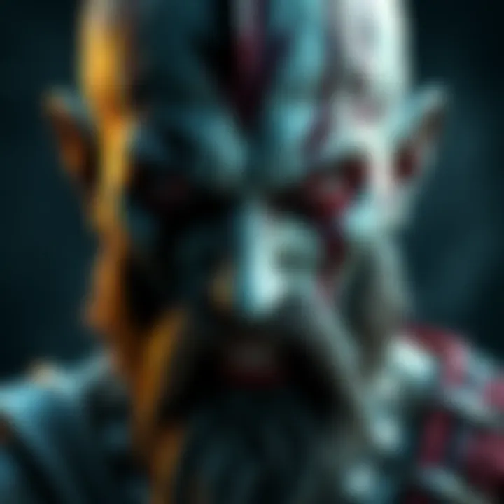 Kratos from the Laufey trailer showing intense expression and Greek-style skin tone