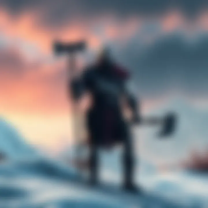 Kratos stands in a snowy landscape, holding an axe, symbolizing his journey from Greek to Norse mythology.