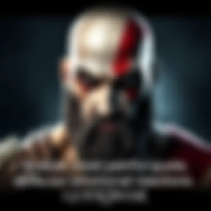Kratos looking pensive Kratos from God of War with a serious expression, reflecting on painful memories