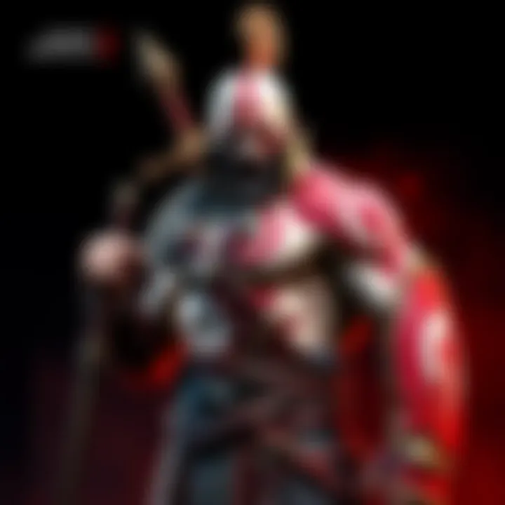 Kratos, a muscular warrior with white skin and red markings, stands in a battle-ready pose, showcasing his fierce expression and iconic weapons against a dark background.