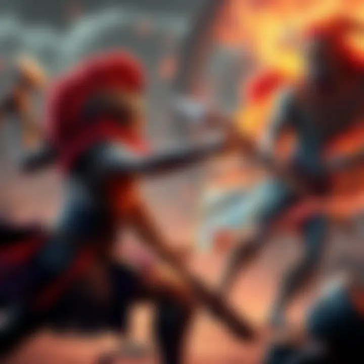 Kratos engages in combat with Aztec gods in a vibrant setting, showcasing his strength and determination.