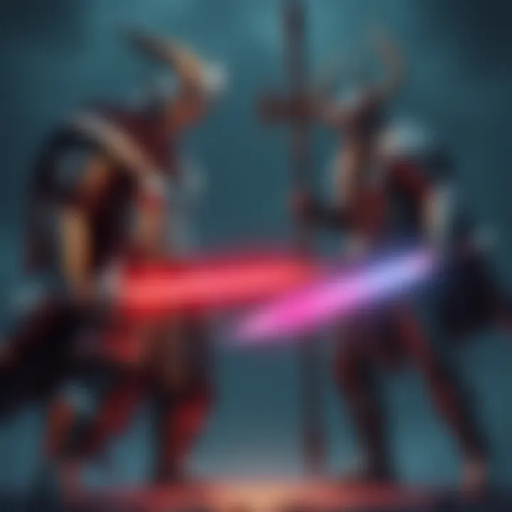 Kratos and Odin stand ready for battle, showcasing their distinct armor and weapons, emphasizing the power struggle between them.