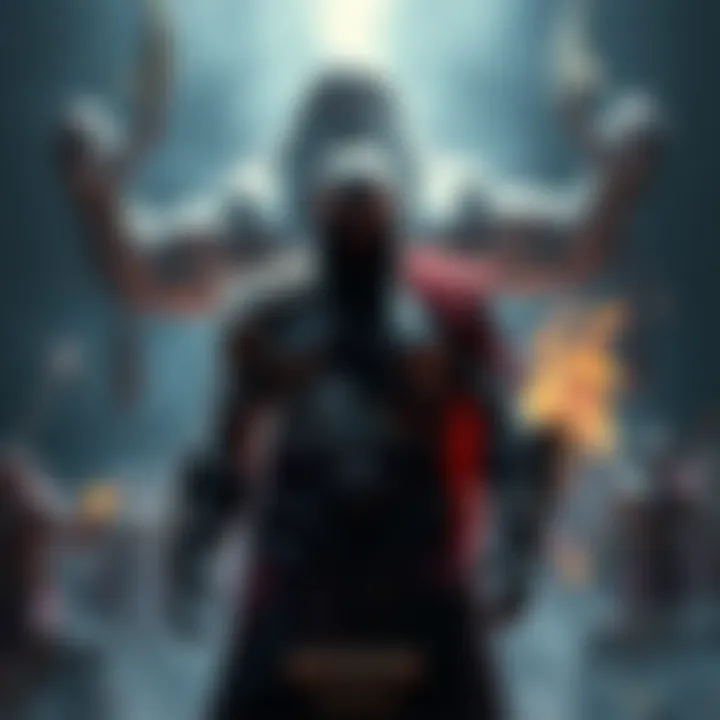 Kratos stands fiercely in front of Zeus, showing anger and determination. The setting is dark and chaotic, reflecting his intense emotions.