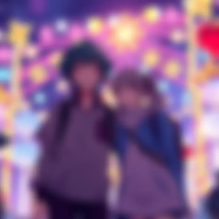 Kris and Susie standing together at a colorful festival, looking excited. Lights and decorations surround them, hinting at the adventure ahead in the Dark World.