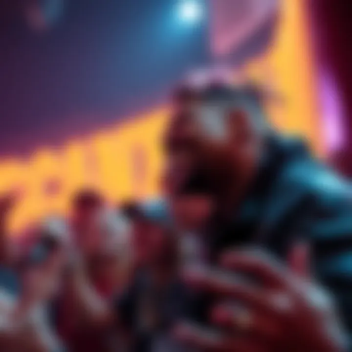 KSI shares a laugh after Jasontheween's performance of 'Summer Uptown', engaging with fans.