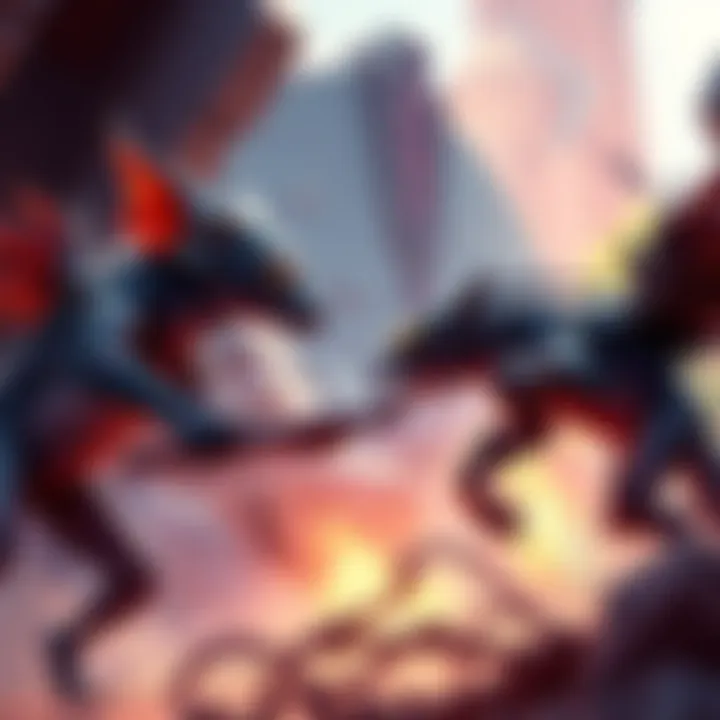 A Kubrow and a Kavat engage in combat alongside a Sentinel in a vibrant game environment, showcasing their strengths as companions.
