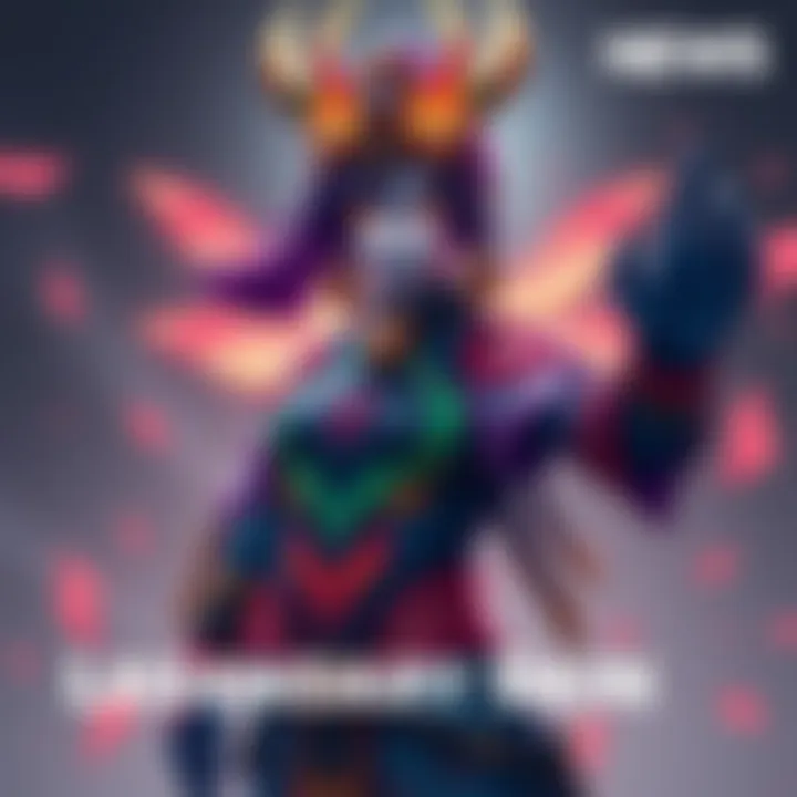 A character displaying the Kui Ji legendary skin, showcasing vibrant colors and intricate designs, set against a game-inspired background.