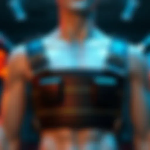 A detailed look at Kurt Hansen's chest-belt designed for cosplay, showing its style and fit on a mannequin.