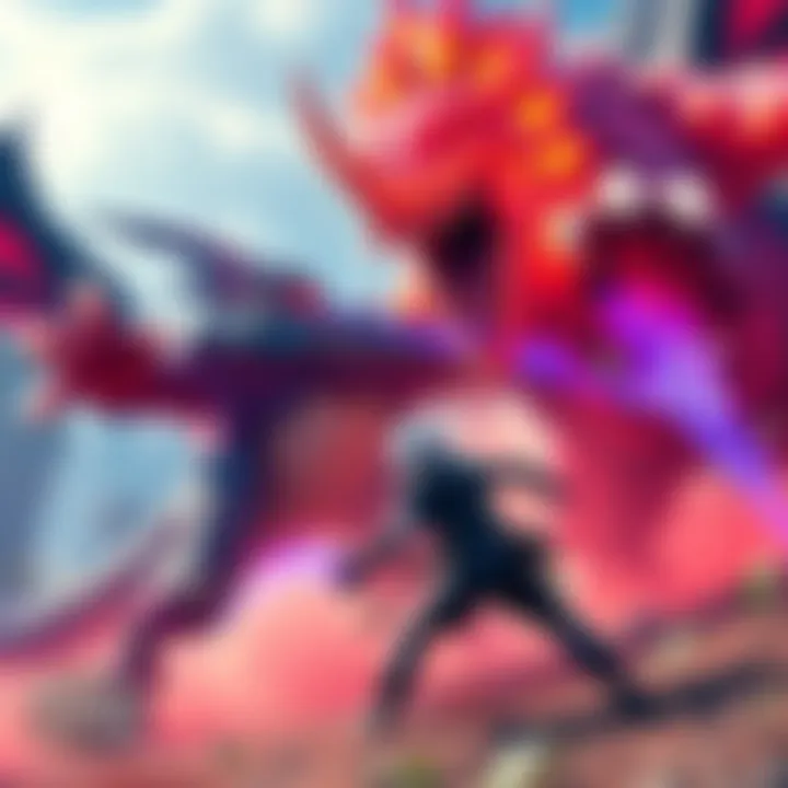 A gamer struggles against Kushala in a vibrant, high-action moment during gameplay, surrounded by colorful effects and dynamic scenery.