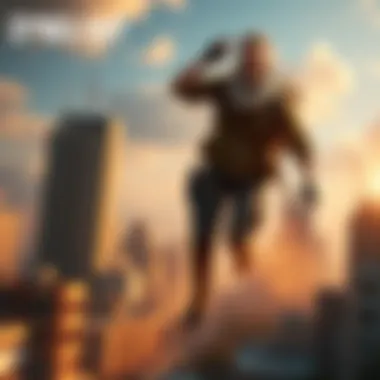 Kyle Crane, a character in Dying Light, is seen confidently navigating a post-apocalyptic cityscape, showing his strength and agility in his 50s.