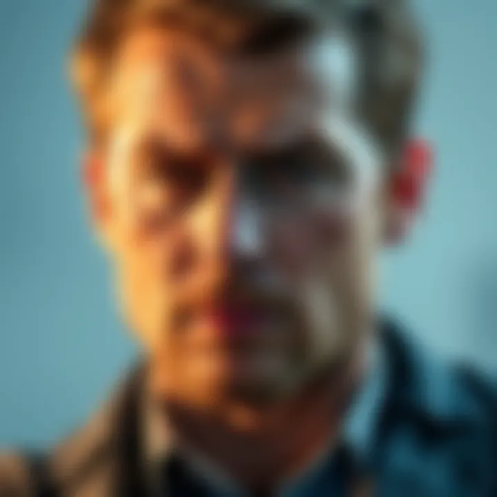 A close-up of Kyle Crane, showcasing his determined expression, emphasizing his role as a key figure in contemporary society.