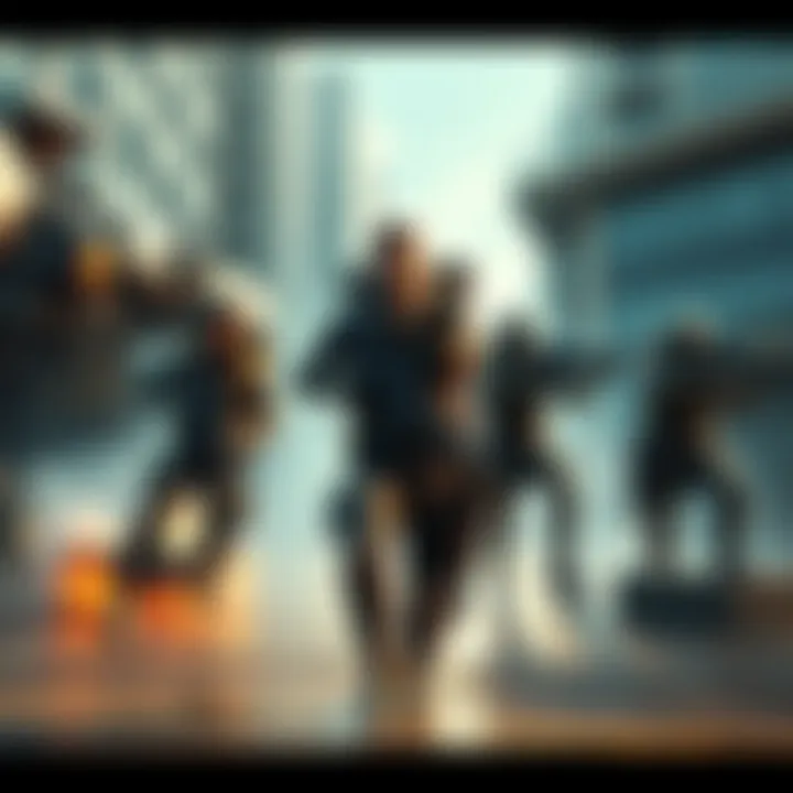 Kyle Crane prepares for battle against multiple Pilots from Titanfall in an urban setting, showcasing their unique skills and weapons in a dynamic confrontation.