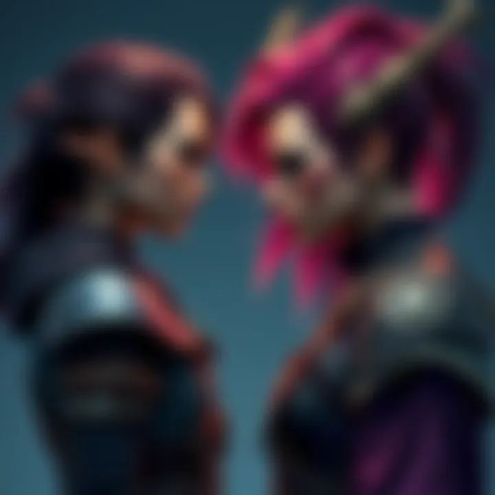 Kyra confronting Podarkes Kyra stands face to face with Podarkes, showing tension as she learns about their relationship