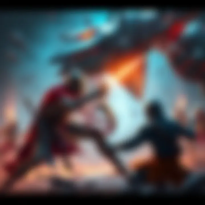 A warrior engaging in battle with the Labyrinth Sentinel, showcasing tactical maneuvers and skills.