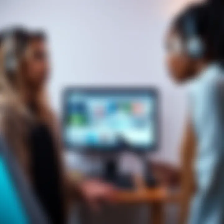 Lacy challenges Bonnie about her use of a racial slur during a live stream, both women are engaged in a serious discussion in front of a computer screen.