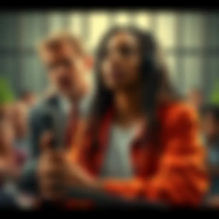 Lacy is seen kicking Sammy off the live stream after he makes an inappropriate comment to Cinna, with shocked viewers in the background.