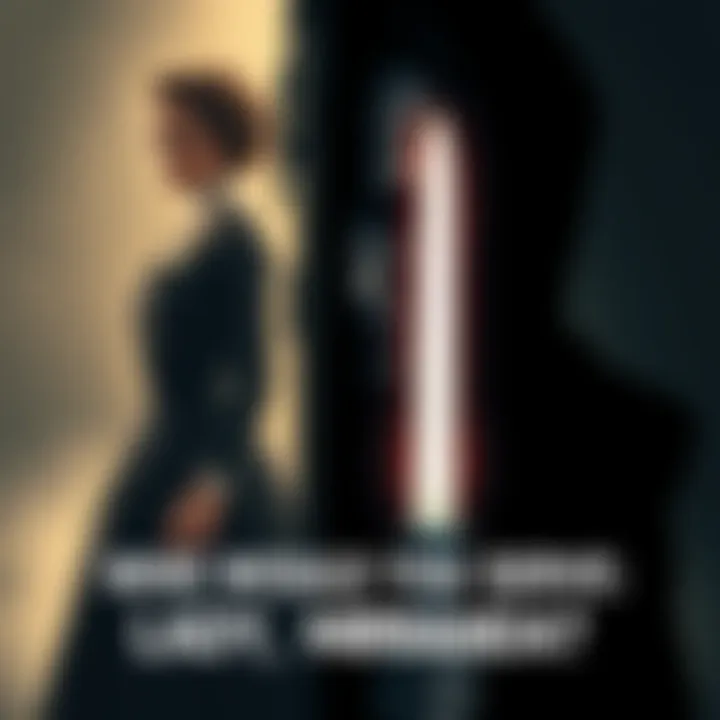 A split image showing Lady Dimitrescu with her tall, elegant figure on one side and Mother Miranda with her dark, menacing presence on the other, representing a choice between the two characters.