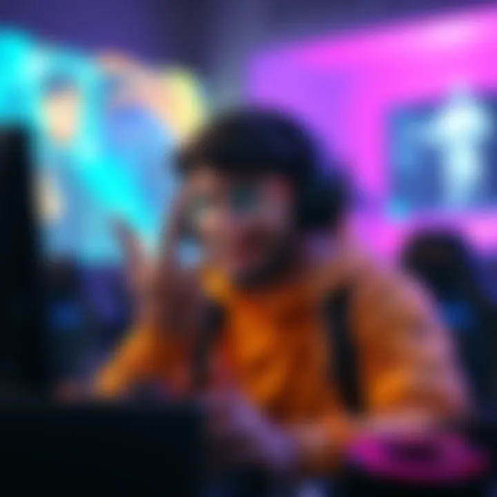 Player using Lag emote in game A gamer expressing frustration with the Lag emote during gameplay, showcasing a funny gesture on screen.