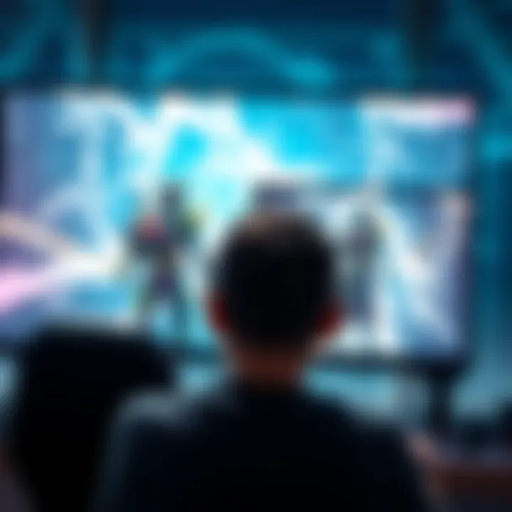 A frustrated gamer staring at a frozen character on screen, showcasing lag issues in online gaming, particularly in Southern California.