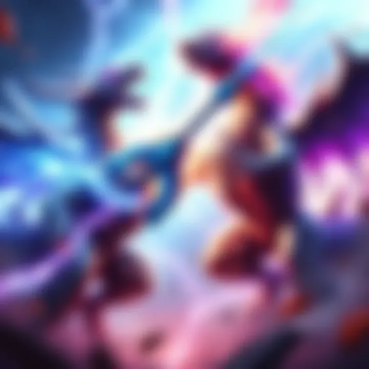 A battle scene showing Lagiacrus and Thunder Gogma weapons clashing, highlighting each weapon's thunder element skill.