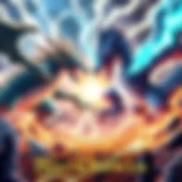 Lagiacrus vs Zinogre Showdown Lagiacrus, a sea monster, battles Zinogre, a thunder beast, in an intense fight. The scene shows both creatures in action, showcasing their unique powers.