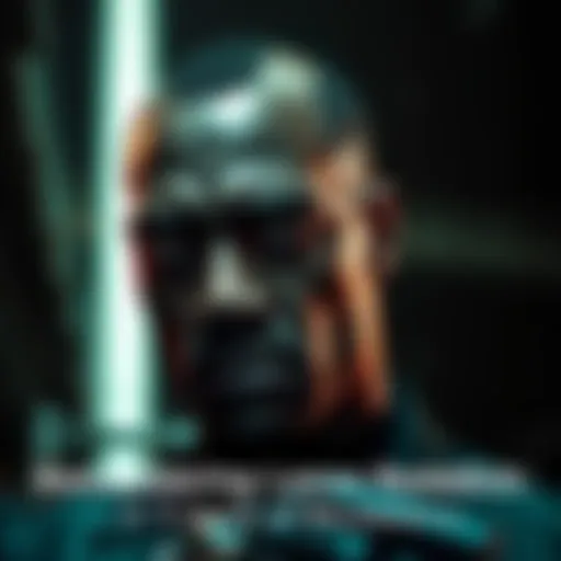 Lance Reddick in character as Wesker, showcasing a serious expression in a dark setting.