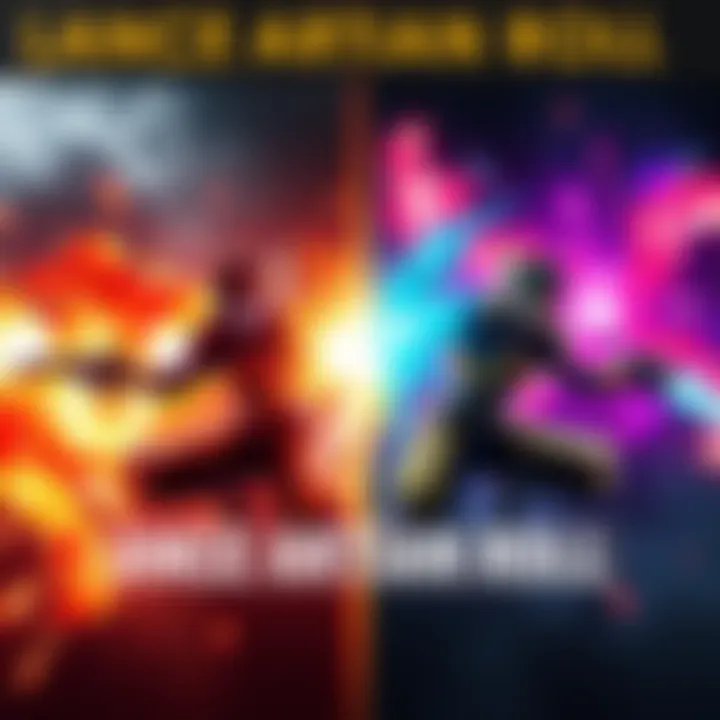 A powerful visual showcasing various Lance Artian Roll combinations with attack and elemental effects