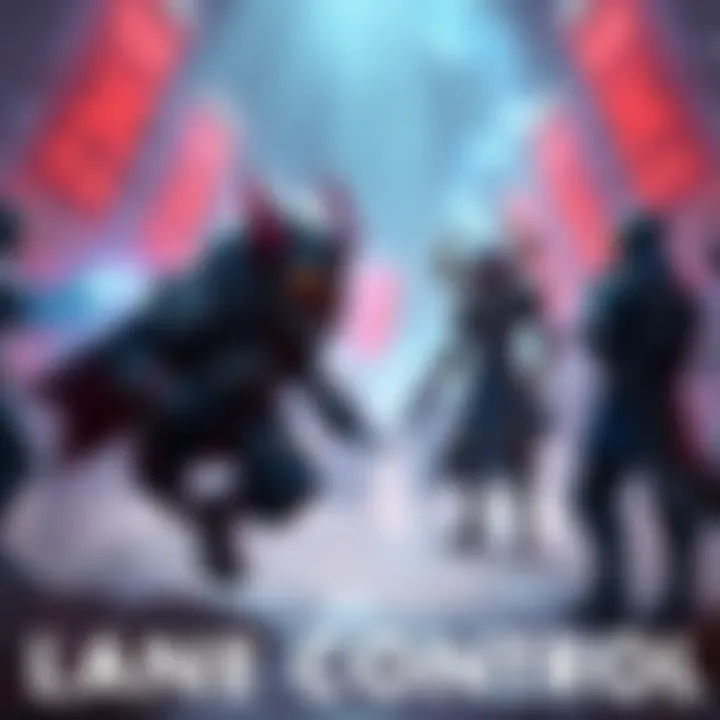 A Dota 2 match showing a support character pulling creeps to maintain lane balance while a carry character watches, emphasizing teamwork in gameplay.