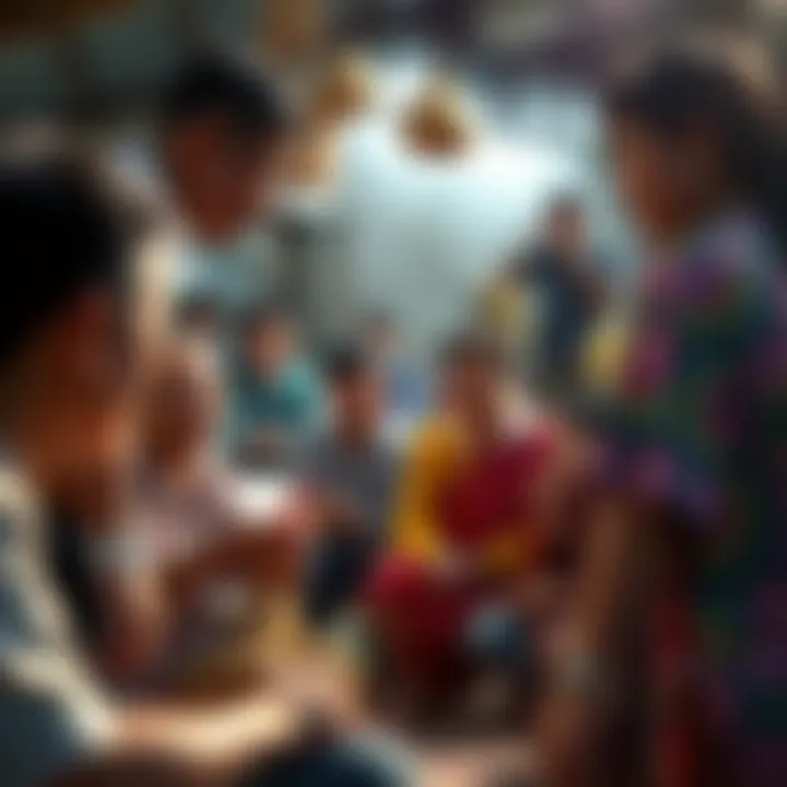 A group of people in a Lao community setting sharing ideas and discussing social issues, highlighting changing dynamics.