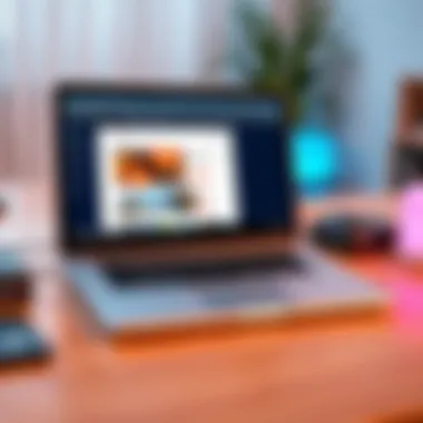 A laptop showing a browser and Microsoft Office open, highlighting light tasks being performed with 4GB of RAM.