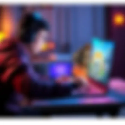 A gamer playing Overwatch on a laptop with performance upgrades visible, showing smooth gameplay