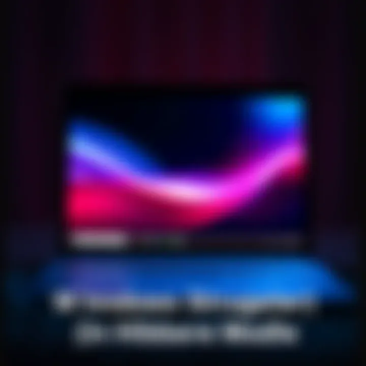 Laptop in Hibernate Mode A laptop screen showing a hibernate screen with a soft glow and dimmed display, indicating it's in sleep mode.